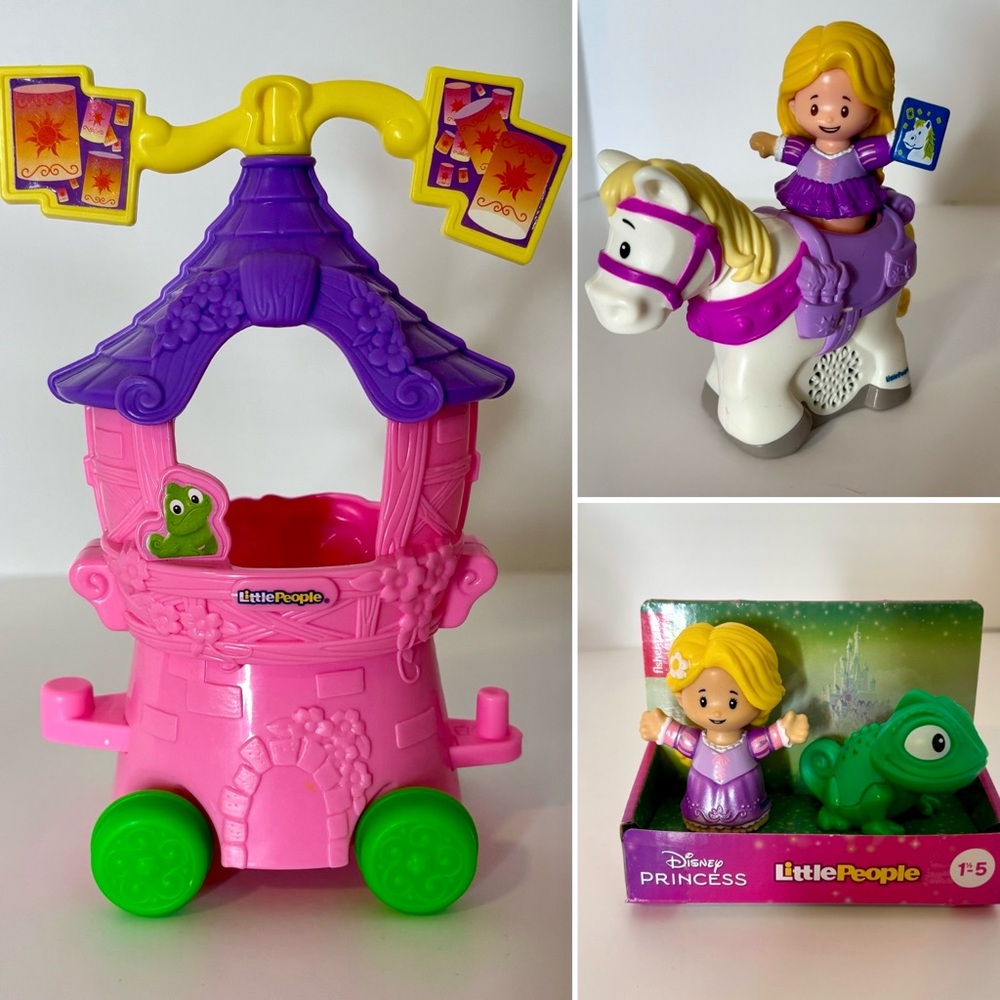 ✨ Disney  Fisher Price Little People RAPUNZEL Tangled Bundle Toys – HTF✨